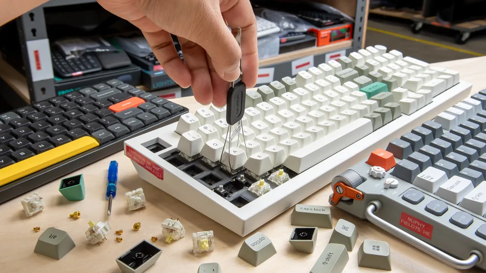 compact mechanical gaming keyboard on desk