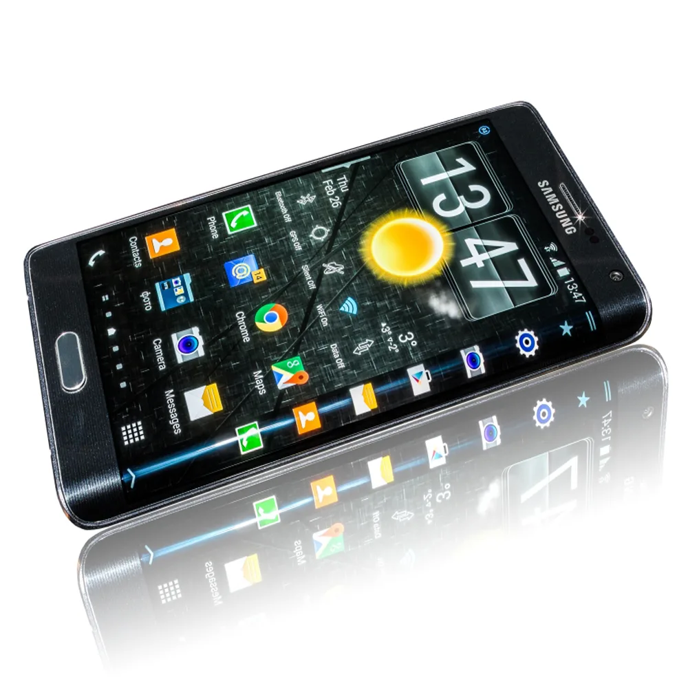 futuristic smartphone curved glass body