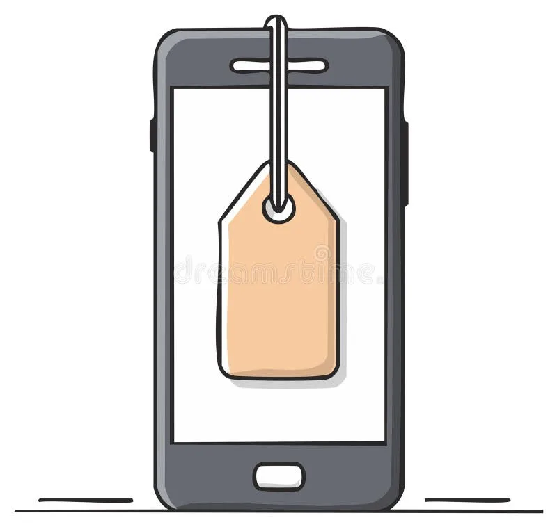 smartphone retail price tag concept