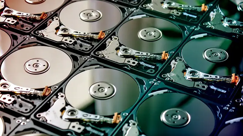 상승하는 가격 그래프와 하드디스크 아이콘